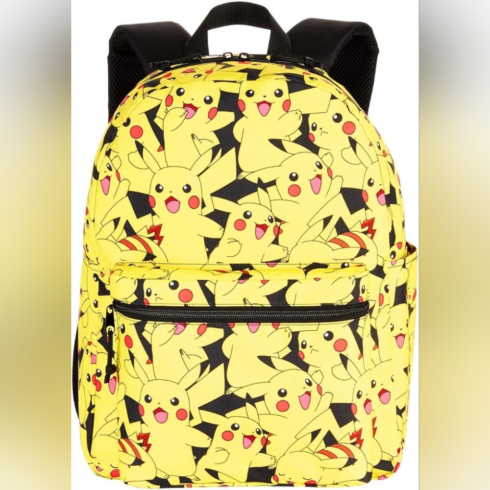Pokemon Pikachu Print Backpack Full Size‎ 16" Vintage